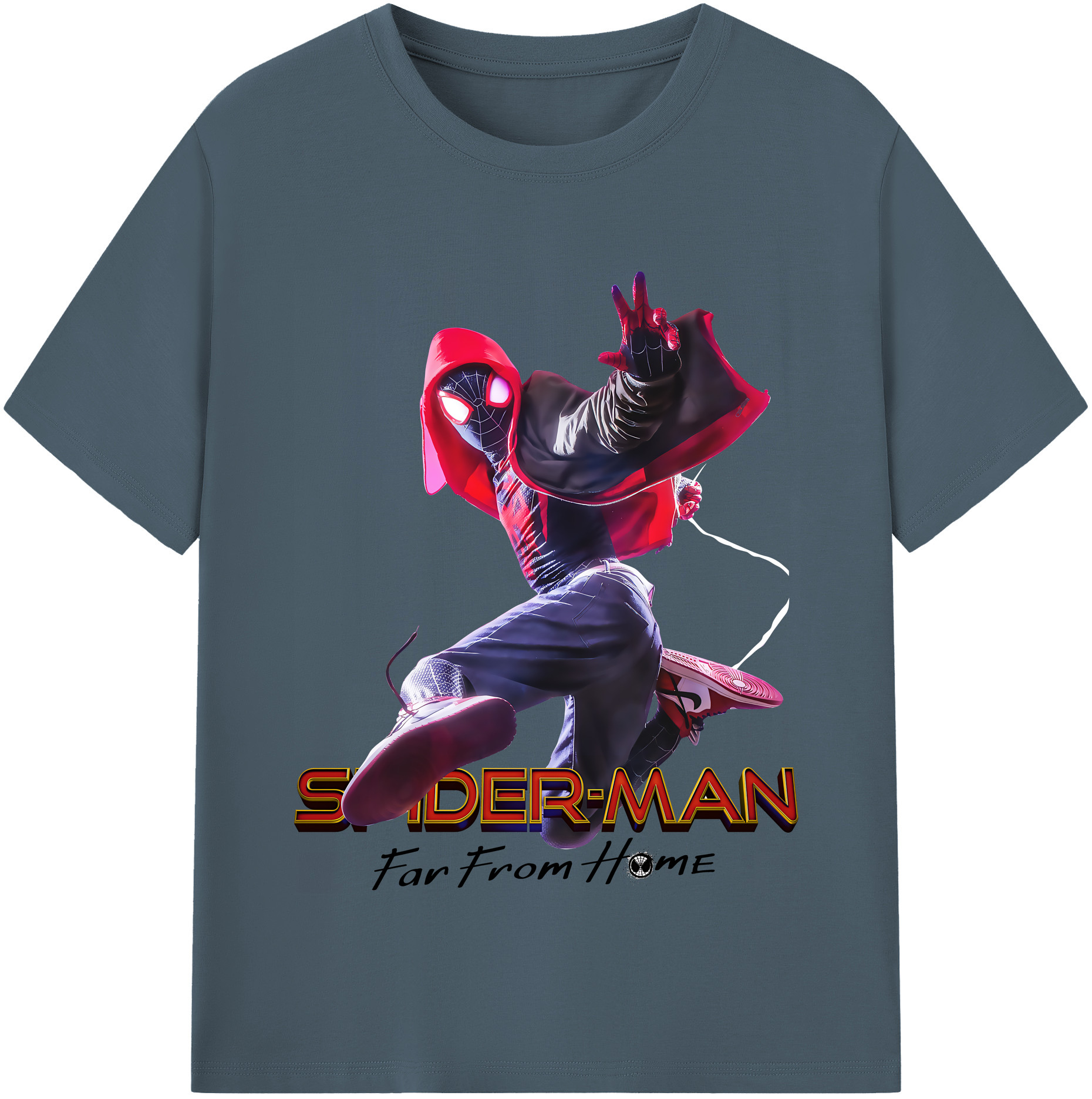 Spider Man スパイダーマン 綿100％半袖Tシャツ（フロントプリント）